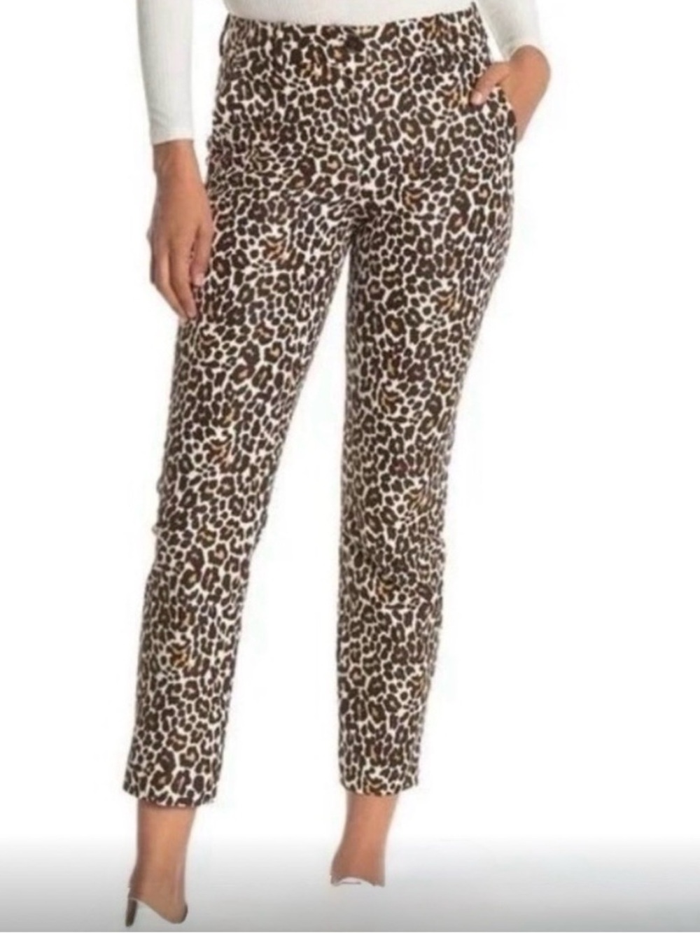 J.Crew Leopard Print Cropped Pants – Brown Black Animal Print – Size 6
